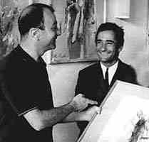 with Fernand Raynaud, exhibition Cannet-Plage